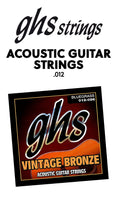 GHS .012 Acoustic Guitar String Pack